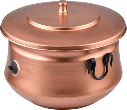 Decorative Garden Hose Holder Pot Storage with Lid 19x15.25" for Yard, Indoor & Outdoor Use - Water Hose Container, Handmade (Cobble Creek Brushed Bronze)