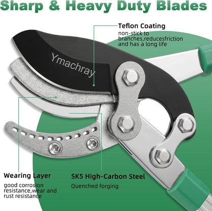 Heavy Duty Anvil Lopping Shears -2 inch Cutting Capacity Bypass Lopper - Extendable 26 Inch to 41 Inch,Professional Tree Branch Cutter