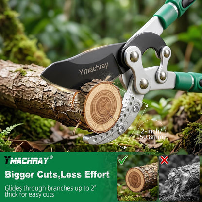 Heavy Duty Anvil Lopping Shears -2 inch Cutting Capacity Bypass Lopper - Extendable 26 Inch to 41 Inch,Professional Tree Branch Cutter