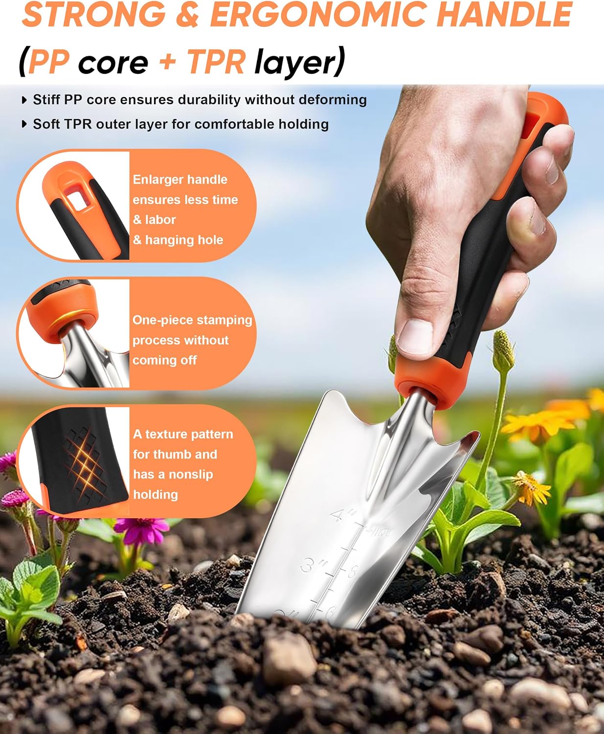 9-Piece Stainless Steel Garden Hand Tools Set for Planting