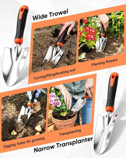 9-Piece Stainless Steel Garden Hand Tools Set for Planting