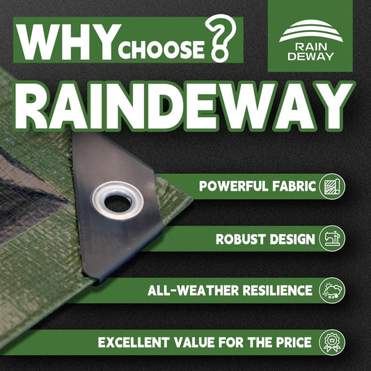 Small Tarps 3x3 Feet(2 Pack),9Mil Green/Black Tarp Waterproof - Colors A