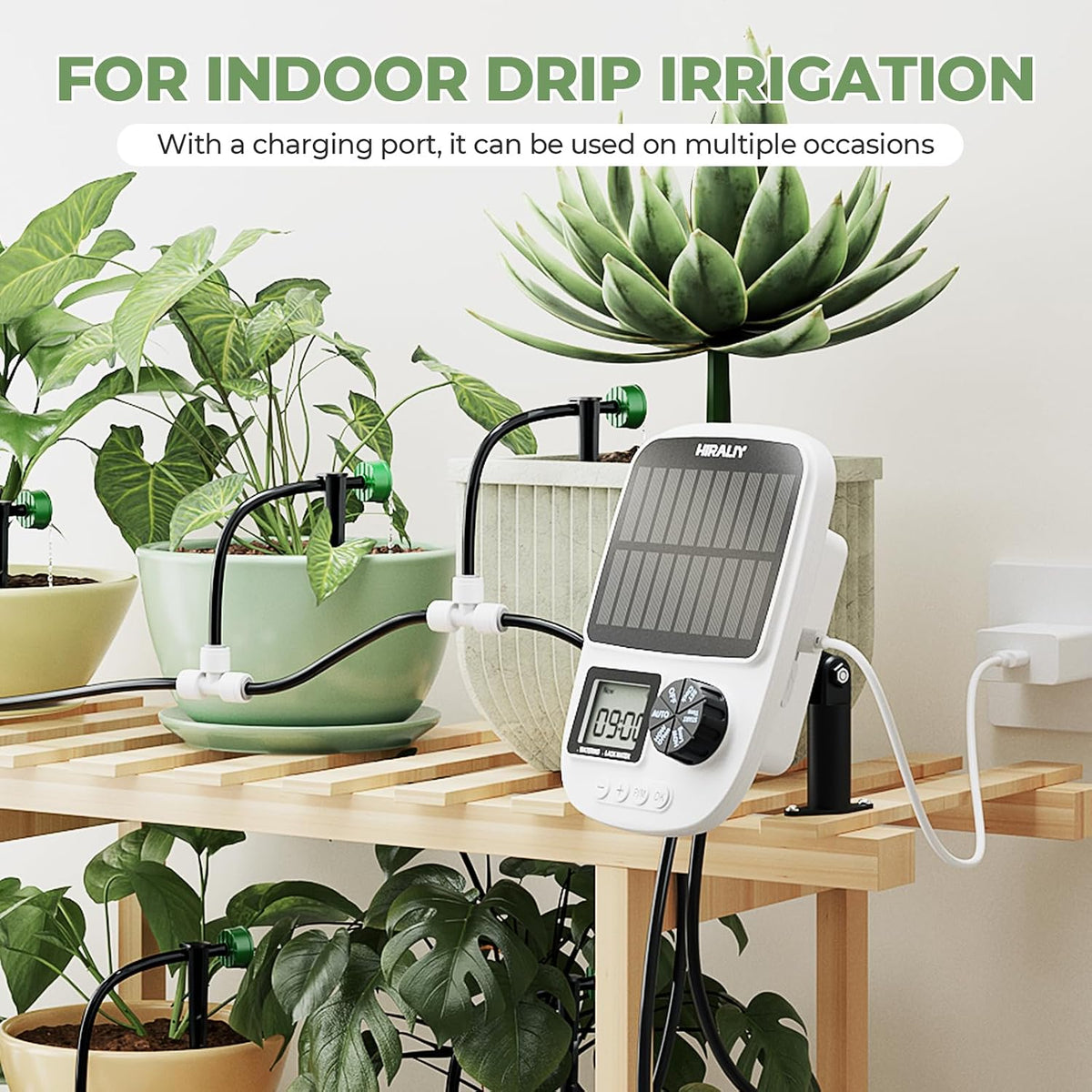 Solar Drip Irrigation System with Timer, Automatic Plant Watering