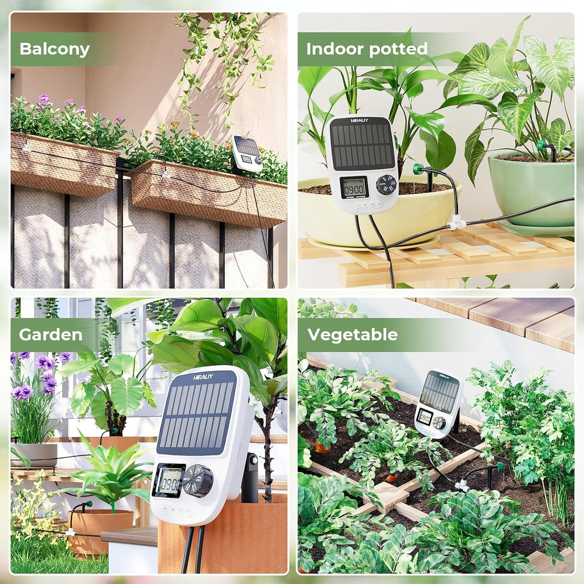 Solar Drip Irrigation System with Timer, Automatic Plant Watering