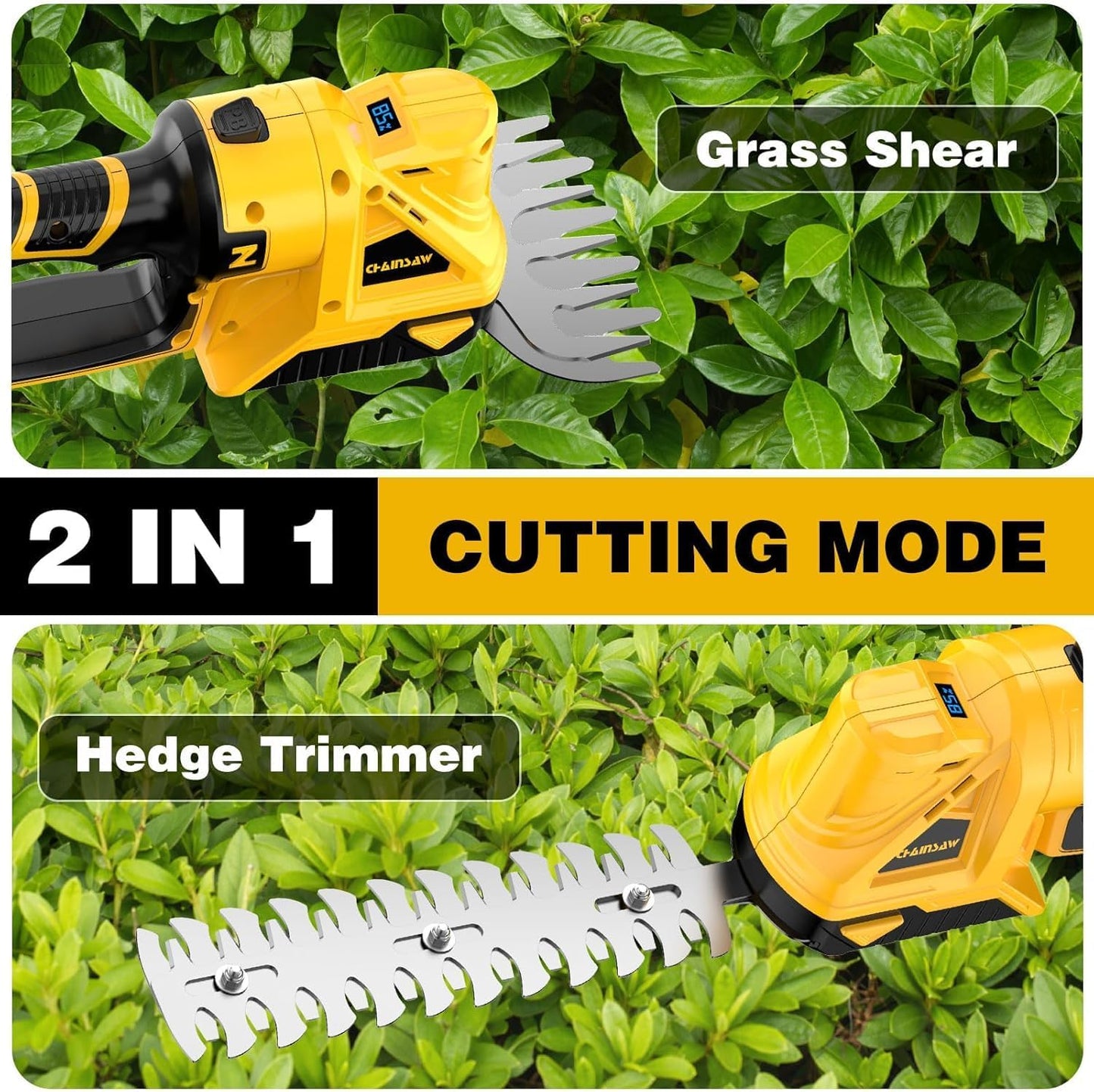 Cordless Hedge Trimmer for Dewalt 20V MAX Battery (No Battery) - Electric Hedge Trimmer Cordless Grass Trimmer, Bush Trimmer & Grass Shears for Yard，Brushless Motor，Powerful & Lightweight
