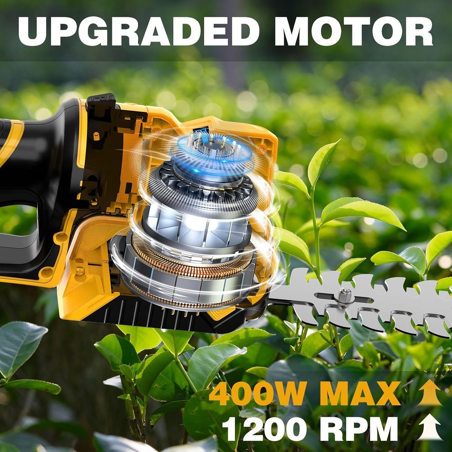 Cordless Hedge Trimmer for Dewalt 20V MAX Battery (No Battery) - Electric Hedge Trimmer Cordless Grass Trimmer, Bush Trimmer & Grass Shears for Yard，Brushless Motor，Powerful & Lightweight