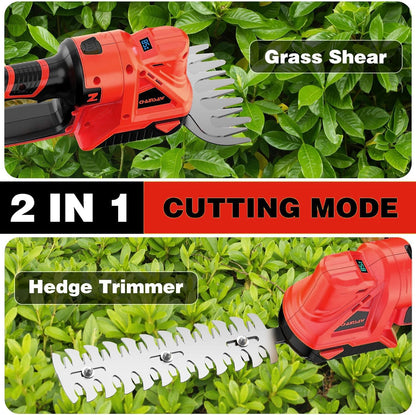 Cordless Hedge Trimmer for Dewalt 20V MAX Battery (No Battery) - Electric Hedge Trimmer Cordless Grass Trimmer, Bush Trimmer & Grass Shears for Yard，Brushless Motor，Powerful & Lightweight