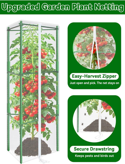 45x16.1 in Garden Tomato Plant Cover Netting for Tomato Cage