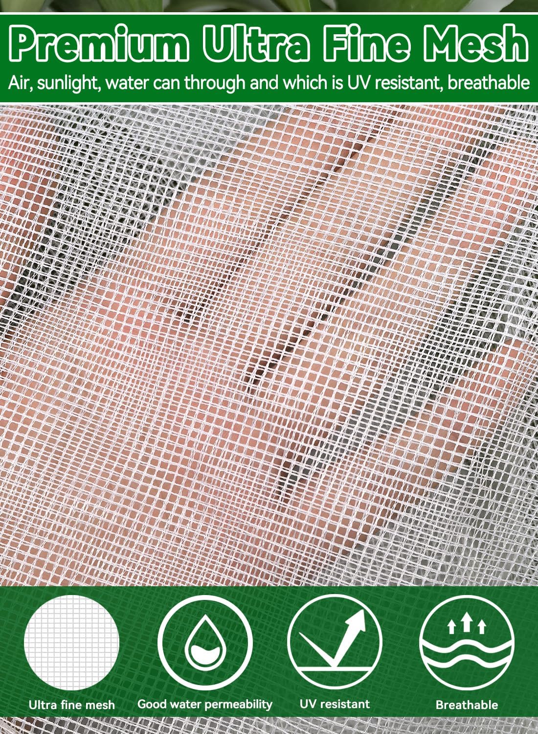 45x16.1 in Garden Tomato Plant Cover Netting for Tomato Cage
