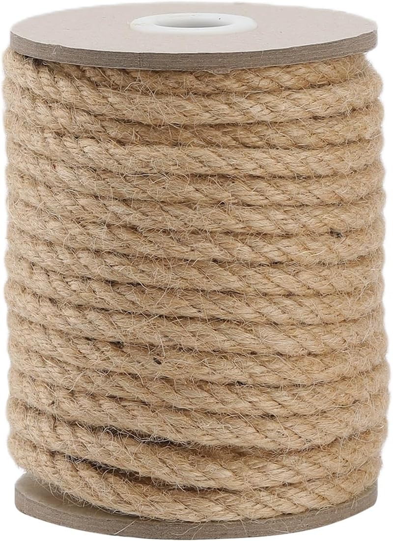 1000FT Natural Jute Twine String Bulk Hemp Rope Cord for Crafts Gardening Gift Wrapping Wedding Décor Packing Material Burlap Ribbon Christmas Knitting Macrame Decoration (Brown 2mm* 1000ft)