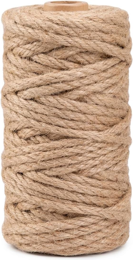 1000FT Natural Jute Twine String Bulk Hemp Rope Cord for Crafts Gardening Gift Wrapping Wedding Décor Packing Material Burlap Ribbon Christmas Knitting Macrame Decoration (Brown 2mm* 1000ft)