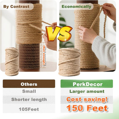 1000FT Natural Jute Twine String Bulk Hemp Rope Cord for Crafts Gardening Gift Wrapping Wedding Décor Packing Material Burlap Ribbon Christmas Knitting Macrame Decoration (Brown 2mm* 1000ft)