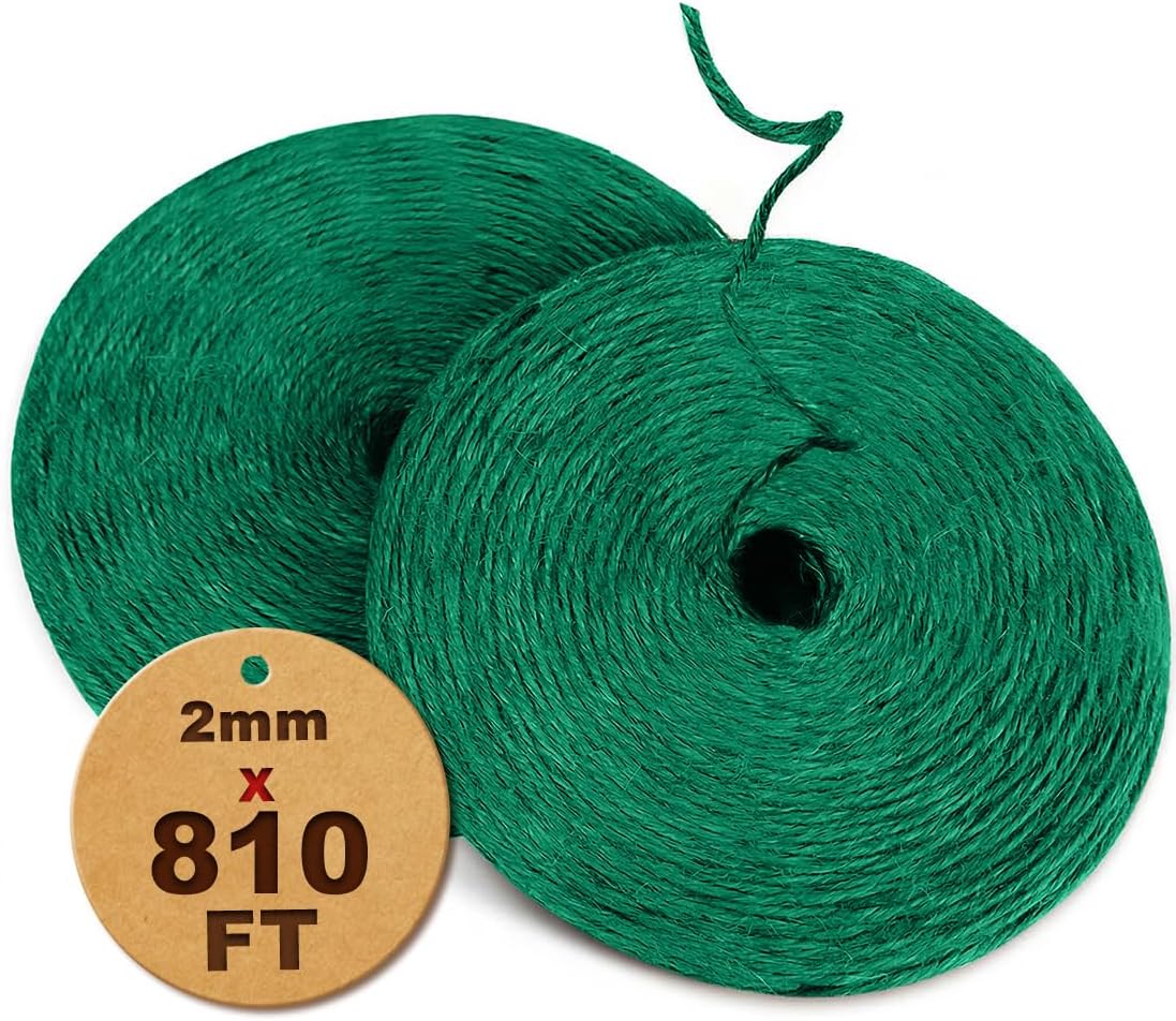 1000FT Natural Jute Twine String Bulk Hemp Rope Cord for Crafts Gardening Gift Wrapping Wedding Décor Packing Material Burlap Ribbon Christmas Knitting Macrame Decoration (Brown 2mm* 1000ft)