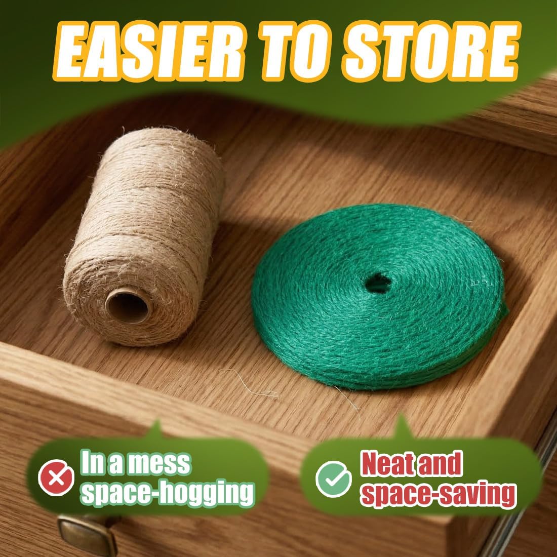 1000FT Natural Jute Twine String Bulk Hemp Rope Cord for Crafts Gardening Gift Wrapping Wedding Décor Packing Material Burlap Ribbon Christmas Knitting Macrame Decoration (Brown 2mm* 1000ft)