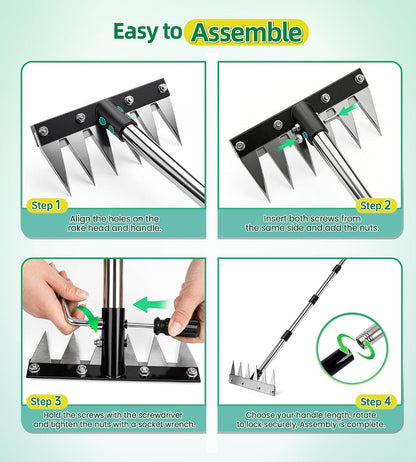 Weeding Rake Puller Tool for Garden,Heavy Duty Iron Weed Puller Cutter Tool