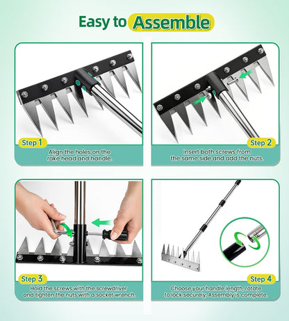 Weeding Rake Puller Tool for Garden,Heavy Duty Iron Weed Puller Cutter Tool
