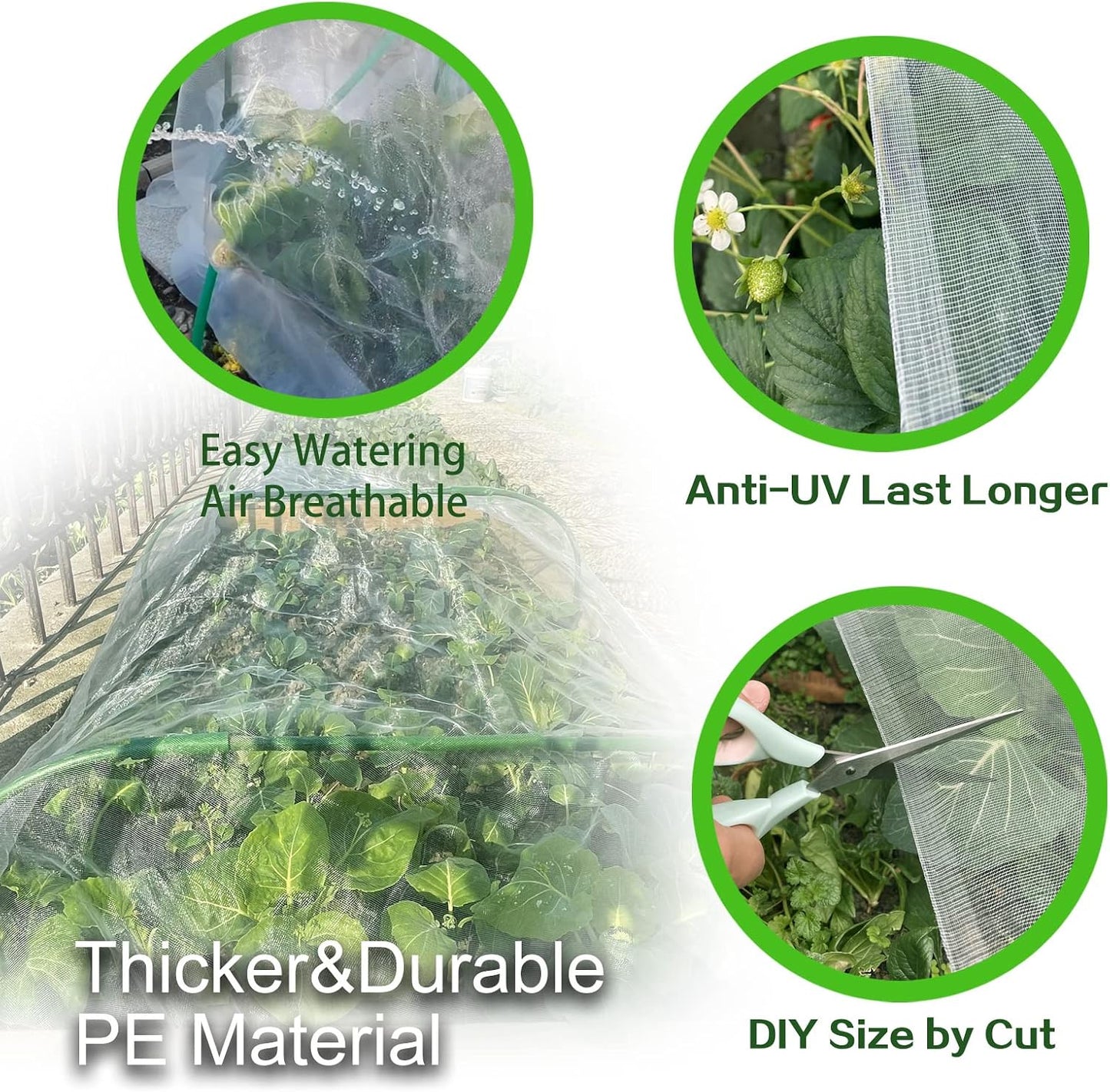 Garden Netting Ultra Fine 8x10ft, Insect Net Bug Mesh for Garden Plants