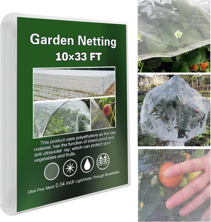 Garden Netting Ultra Fine 8x10ft, Insect Net Bug Mesh for Garden Plants