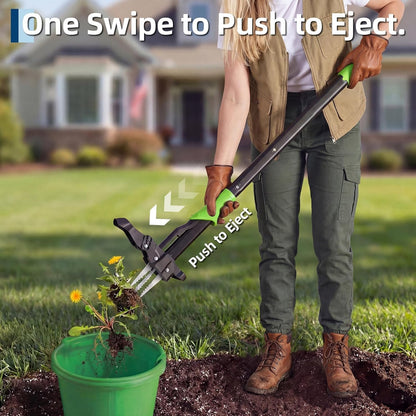 40" Stand Up Weed Puller Tool Long Handle Remove Weeds, 4-Claw with Ejector Gardening Hand Weeding Tool Easy-Eject Easily Remove Weeds Without Bending, Pulling, or Kneeling
