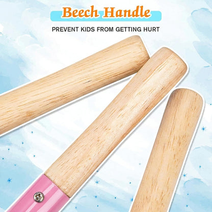 6 Piece Beach Sand Box Toys, Kids Gardening Tools, Made of Metal with Sturdy Wooden Handle, Safe Beach Gardening Set, Spoon, Fork, Rake & Shovel, Gifts for Toddlers