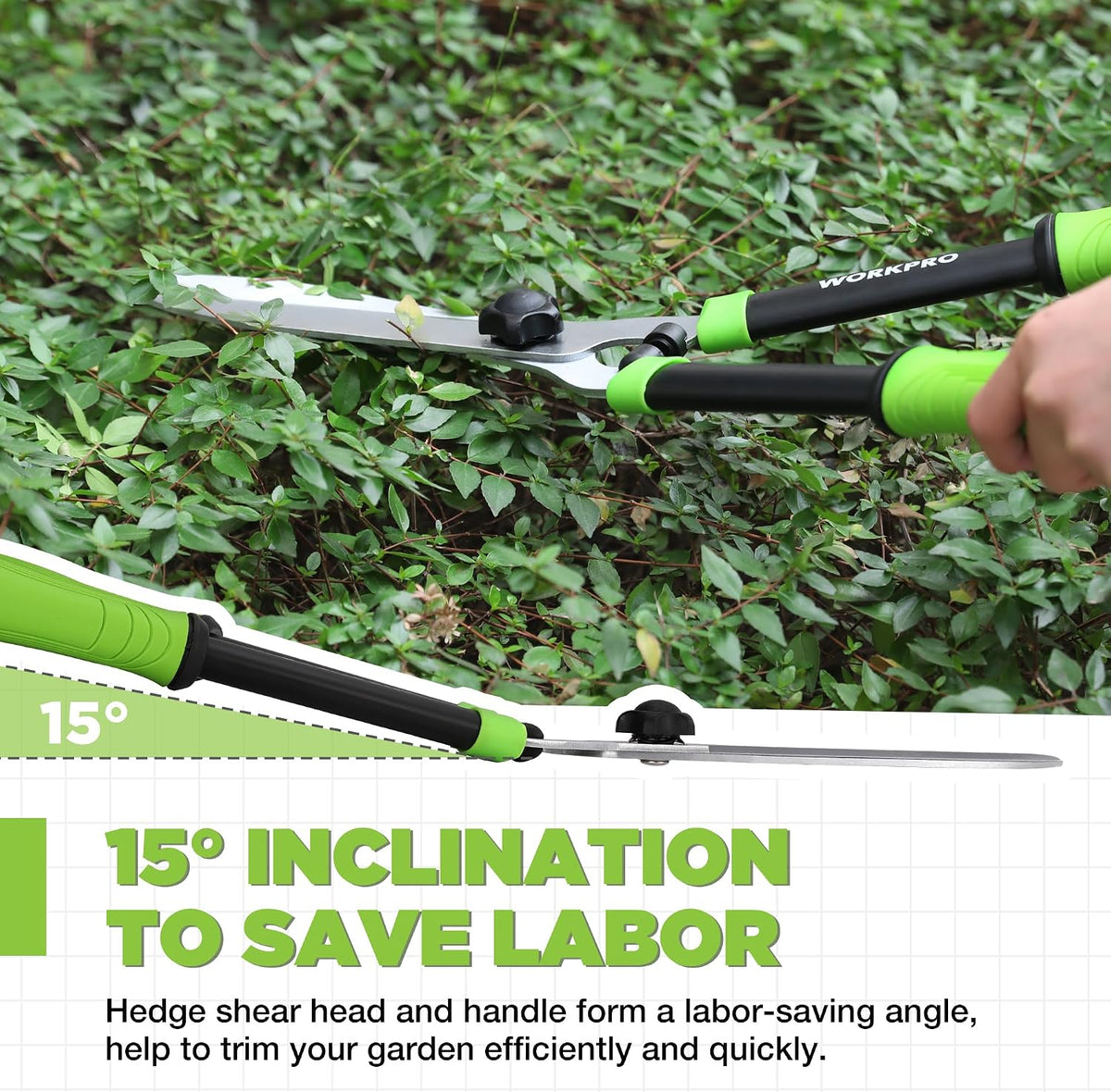 Hedge Shears, 23" Hedge Clippers with Sharp High Carbon Steel Blade