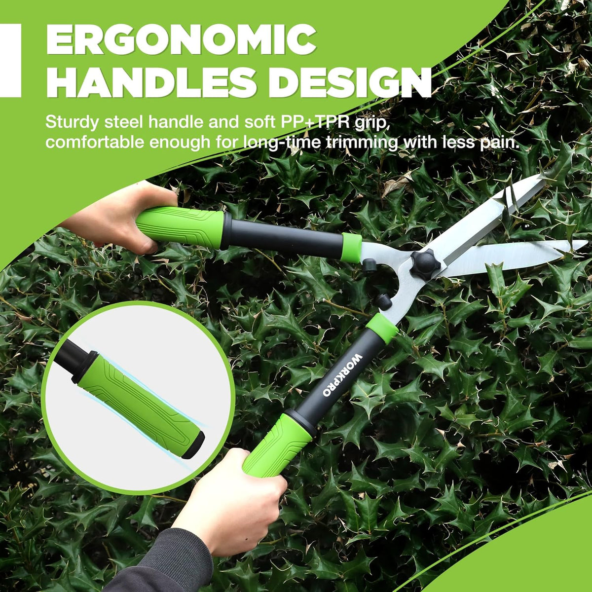 Hedge Shears, 23" Hedge Clippers with Sharp High Carbon Steel Blade