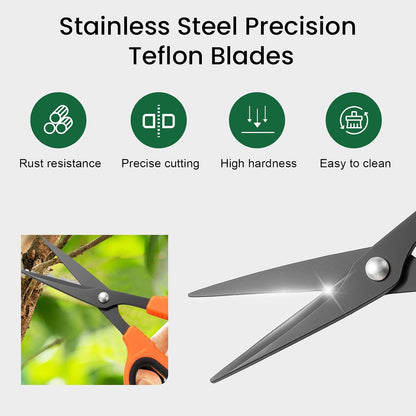 3 Packs Trimming Scissors Teflon Coated Non Stick Blades Pruning Shears Gardening Hand Pruning Snips with Straight Stainless Steel Precision Blade