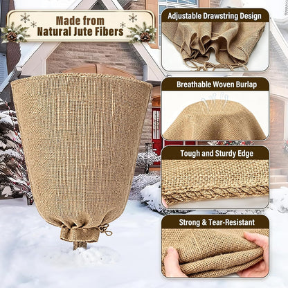 4 Packs 40 × 47 Inch Large Winter Plant Cover Bags with Drawstring