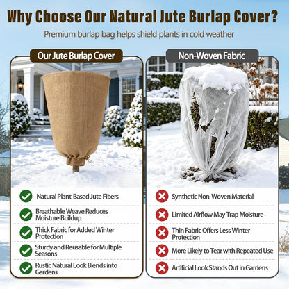 4 Packs 40 × 47 Inch Large Winter Plant Cover Bags with Drawstring