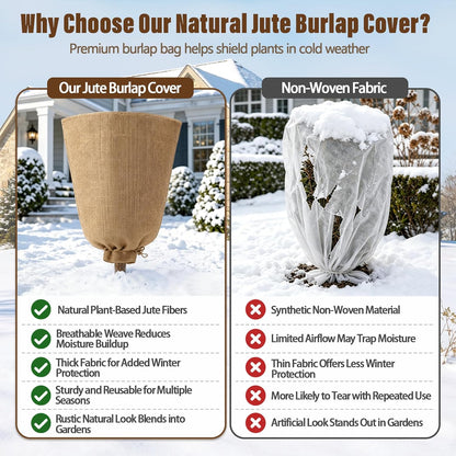 4 Packs 40 × 47 Inch Large Winter Plant Cover Bags with Drawstring