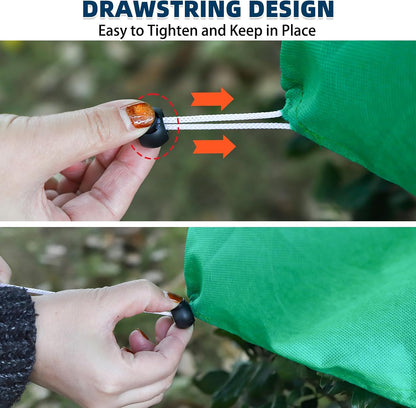 Plant Covers Freeze Protection, 2 Pack Frost Covers Cloth with Drawstring (39.3" x 17.7" x 15.7") Plant Protection Cover Bags Frost Blankets for Outdoor Winter Cold Weather Shrubs Trees
