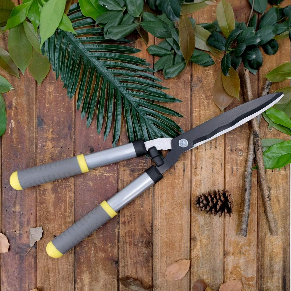 Hedge Clippers 21'', Hedge Shears for Trimming Borders, Boxwood, and Bushes, Hedge Gardening Shears with Carbon Steel Sharp Blades & Ergonomic Comfortable Handle
