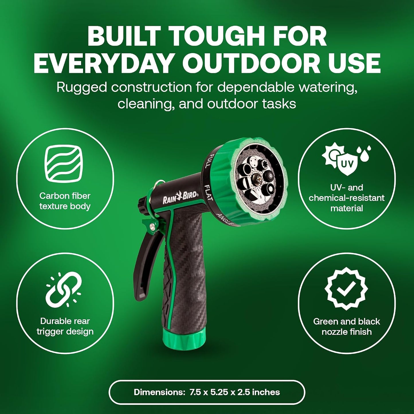 TRNZL8PRT 8-Pattern Rear Trigger Garden Hose Nozzle