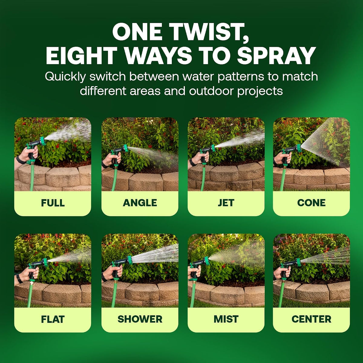 TRNZL8PRT 8-Pattern Rear Trigger Garden Hose Nozzle