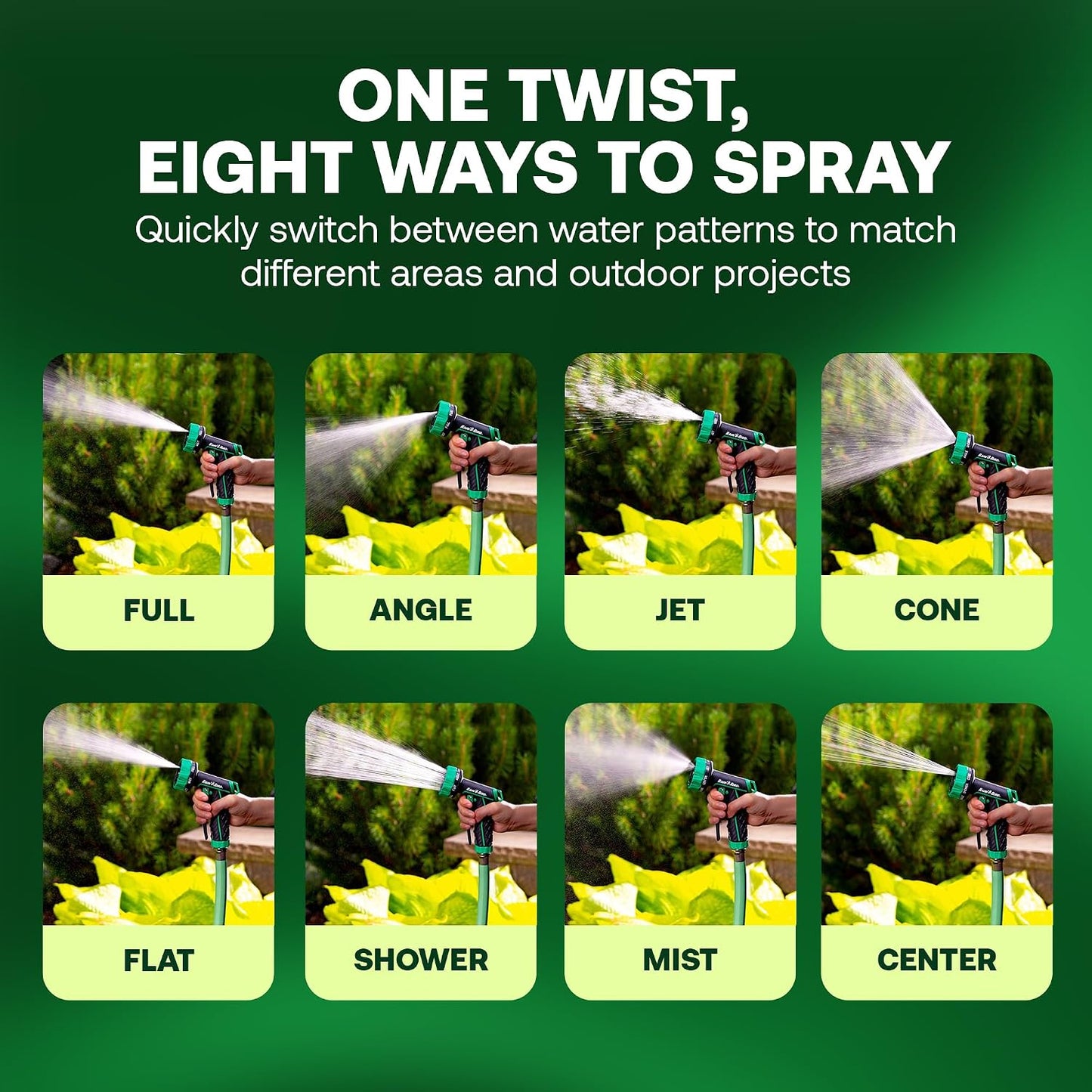 TRNZL8PRT 8-Pattern Rear Trigger Garden Hose Nozzle
