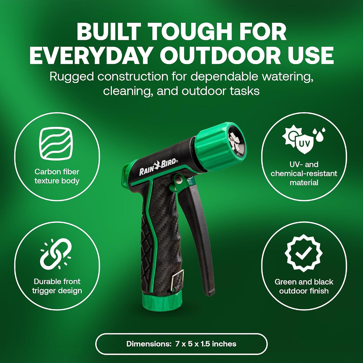 TRNZL8PRT 8-Pattern Rear Trigger Garden Hose Nozzle