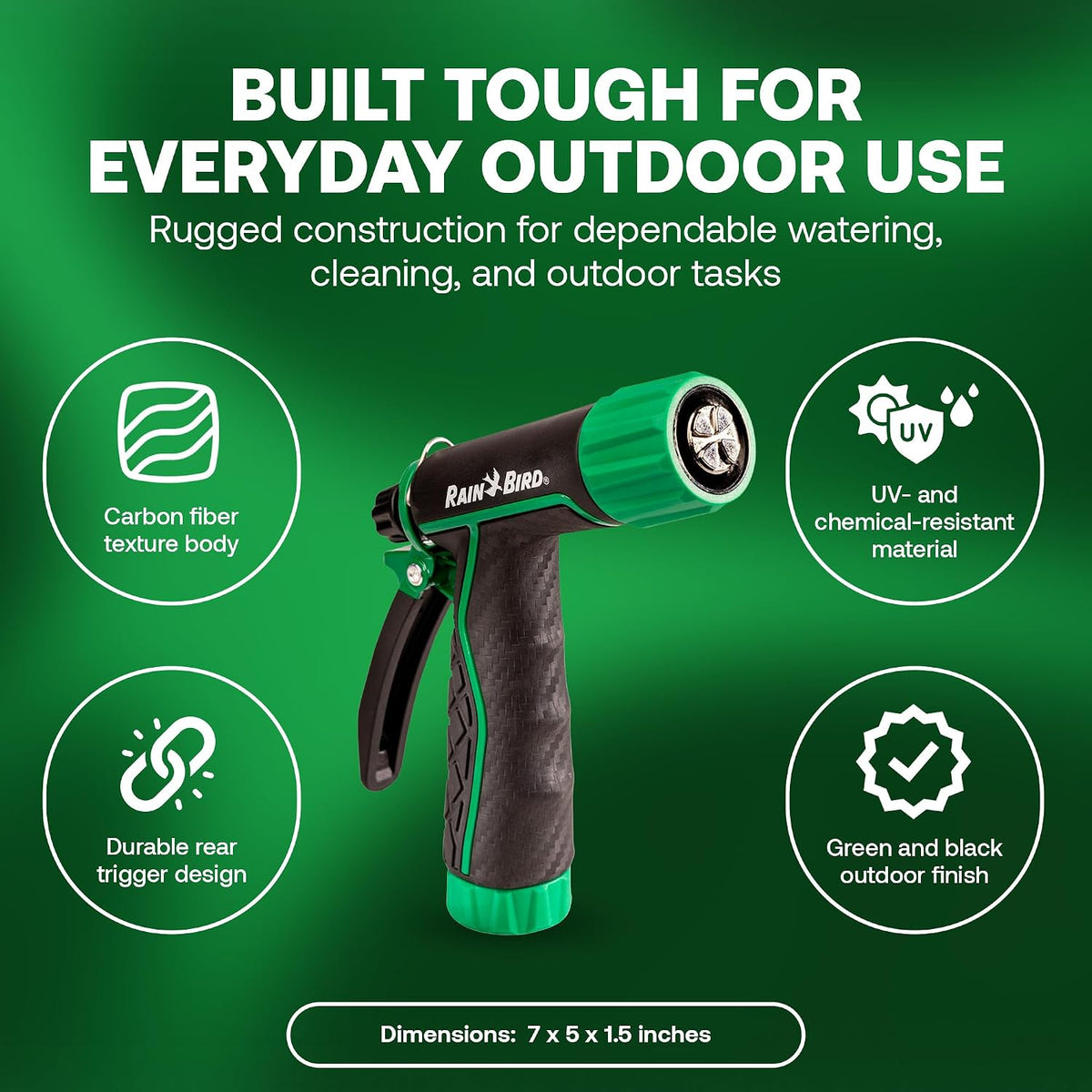TRNZL8PRT 8-Pattern Rear Trigger Garden Hose Nozzle