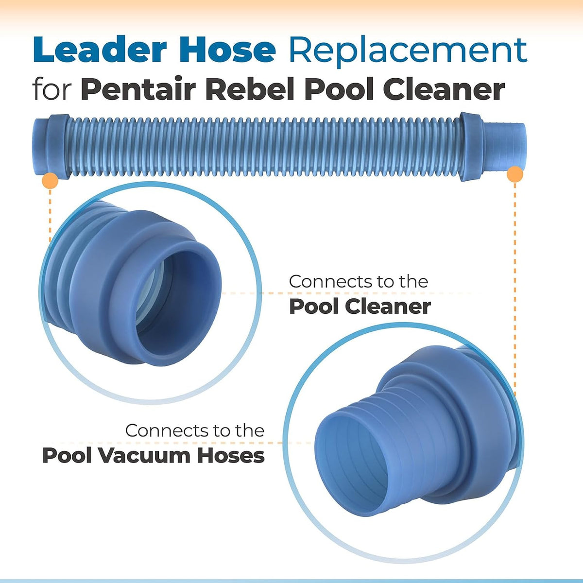 GW7911 Short Pool Vacuum Leader Hose Fits for Pentair Rebel Kreepy Krauly