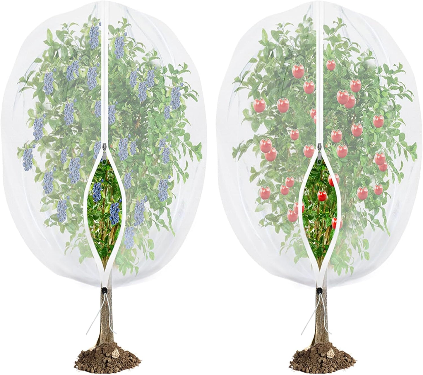 Fruit Tree Netting for Cicadas - with Zipper 4Pcs 5 x 4FT Garden Bird Netting for Blueberry Bushes with Drawstring,Insect Plant Protection Mesh Net Bags for Tomato,Cicada,Animals (4, 4 x 5 FT)