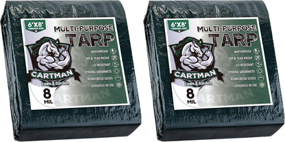 8x10Ft Multipurpose Waterproof Poly Tarp Cover 8 Mil, Green