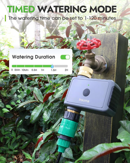WiFi Water Timer Brass Inlet, 2.4GHz Smart Sprinkler Timers, 1 Zone Hose Timer with WiFi Hub, Voice/App Control with Alexa & Google Assistant, Auto/Manual Watering, Rain Delay, for Garden, Yard, Lawn