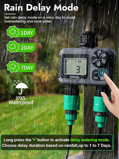 WiFi Water Timer Brass Inlet, 2.4GHz Smart Sprinkler Timers, 1 Zone Hose Timer with WiFi Hub, Voice/App Control with Alexa & Google Assistant, Auto/Manual Watering, Rain Delay, for Garden, Yard, Lawn