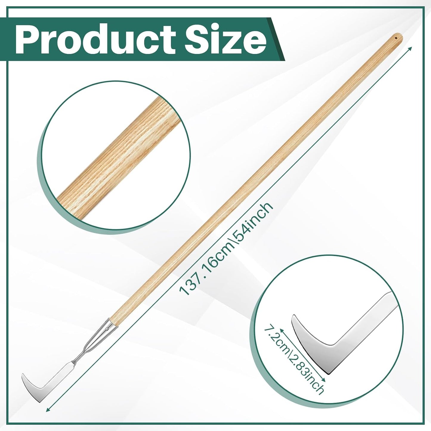 Garden Long Handle Crack Weeder 54 Inch Stainless Steel Crevice Weeding Tool L Shaped Weed Puller Tool Weed Remover Tool Long Handled Manual Weeders for Lawn Yard Patio Gardening Grass Cutter