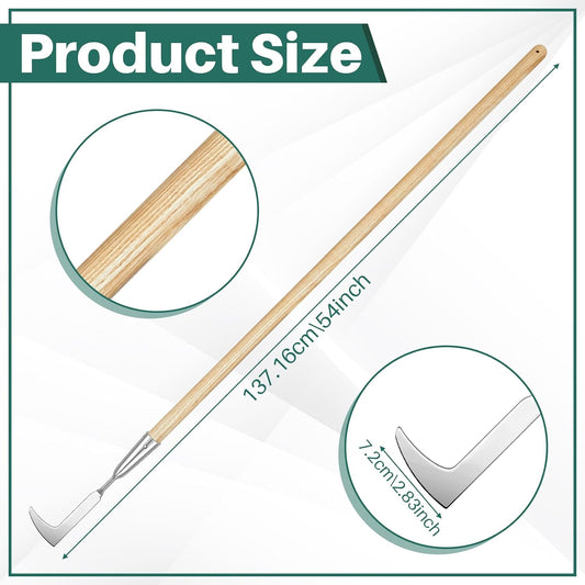 Garden Long Handle Crack Weeder 54 Inch Stainless Steel Crevice Weeding Tool L Shaped Weed Puller Tool Weed Remover Tool Long Handled Manual Weeders for Lawn Yard Patio Gardening Grass Cutter