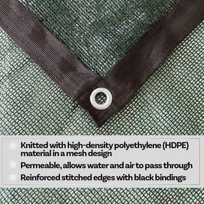 HDPE 50% Sun Block Garden Netting Mesh (6'x3', Green)
