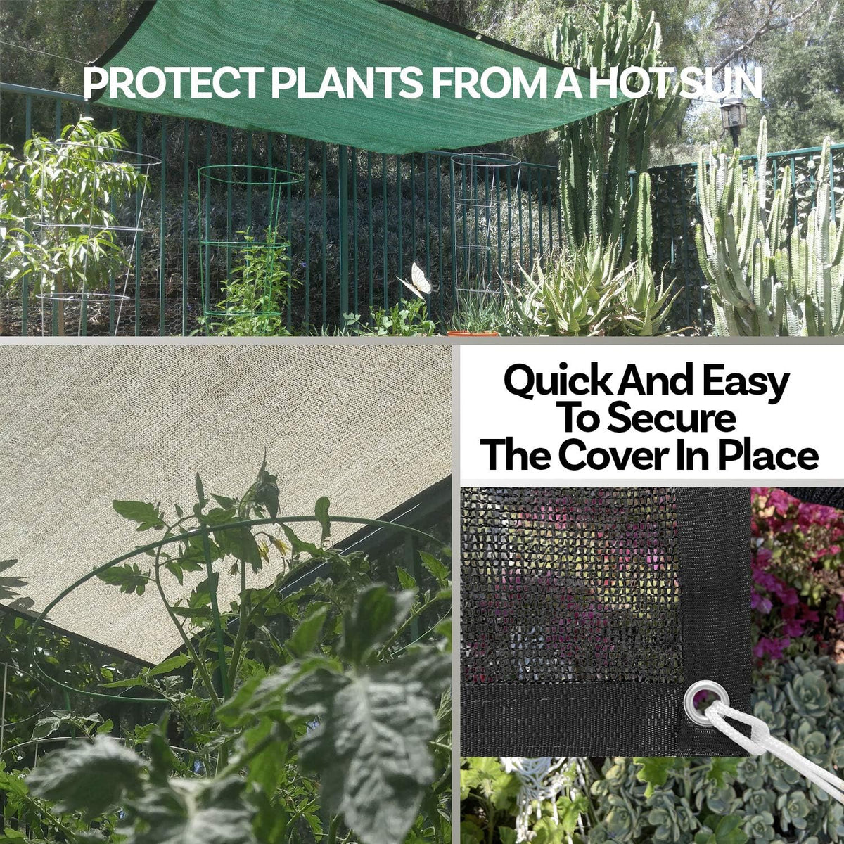 HDPE 50% Sun Block Garden Netting Mesh (6'x3', Green)