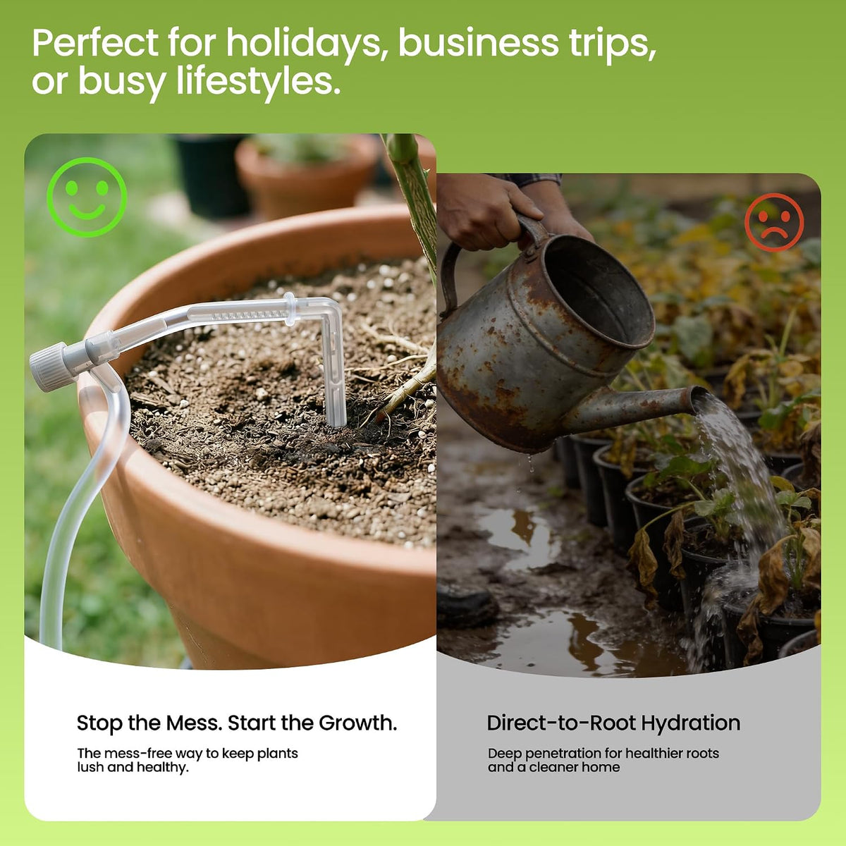 Solar Drip Irrigation System Timed Watering, Programmable Solar Water Drip for 15 Plants, Drip Irrigation Kit with 33FT 1/4'' Tube, 15x Tee Fitting, 15x Flow Valve, 15x Drip Stake(Solar Powered)