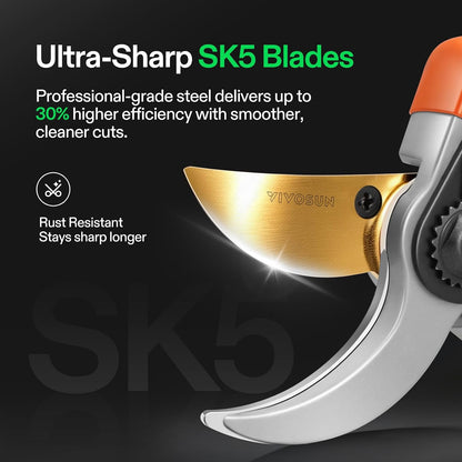 8" Bypass Pruning Shears for Gardening, Heavy-Duty Garden Scissors, Ultra Sharp Pruners with 3/4 in. Cut Capacity, Garden Clippers for Pruning