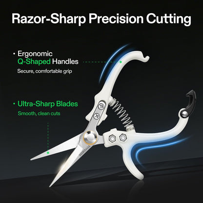 8" Bypass Pruning Shears for Gardening, Heavy-Duty Garden Scissors, Ultra Sharp Pruners with 3/4 in. Cut Capacity, Garden Clippers for Pruning