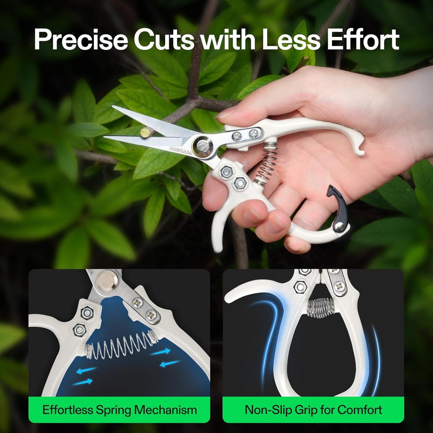 8" Bypass Pruning Shears for Gardening, Heavy-Duty Garden Scissors, Ultra Sharp Pruners with 3/4 in. Cut Capacity, Garden Clippers for Pruning